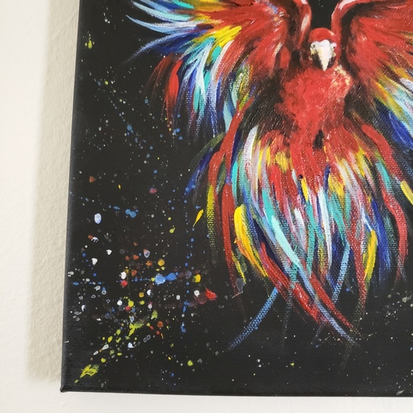 Macaw Parrot • Original Acrylic Painting on Canvas - Picture 3 of 7